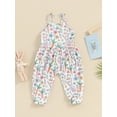 thumbnail image 2 of Toddler Baby Girls Easter Rompers Sleeveless Bunny Print Jumpsuits Suspender Pants Outfit, 2 of 8