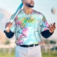 thumbnail image 6 of Balery Dragonfly Floral Baseball Jersey for Men Casual Button Down Shirts Short Sleeve Active Team Sports Uniform-X-Large, 6 of 9