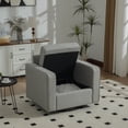 thumbnail image 5 of Leumius Swivel Armchair with Hidden Storage,33.6''W Upholstered 360° Accent Chairs with Pillow,Square Club Chair Single Sofa for Living Room,Gray, 5 of 14