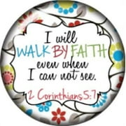 BODY ACCENTZ Snap button I will walk by faith charm Jewelry 18mm