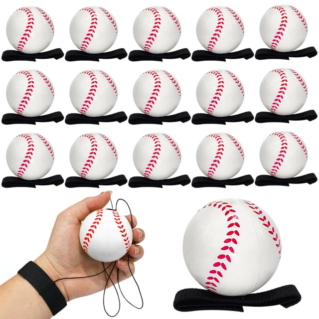 Pelotas de retorno para muñeca BICHENHWAI, 16 piezas, 5,8 cm, tipo béisbol