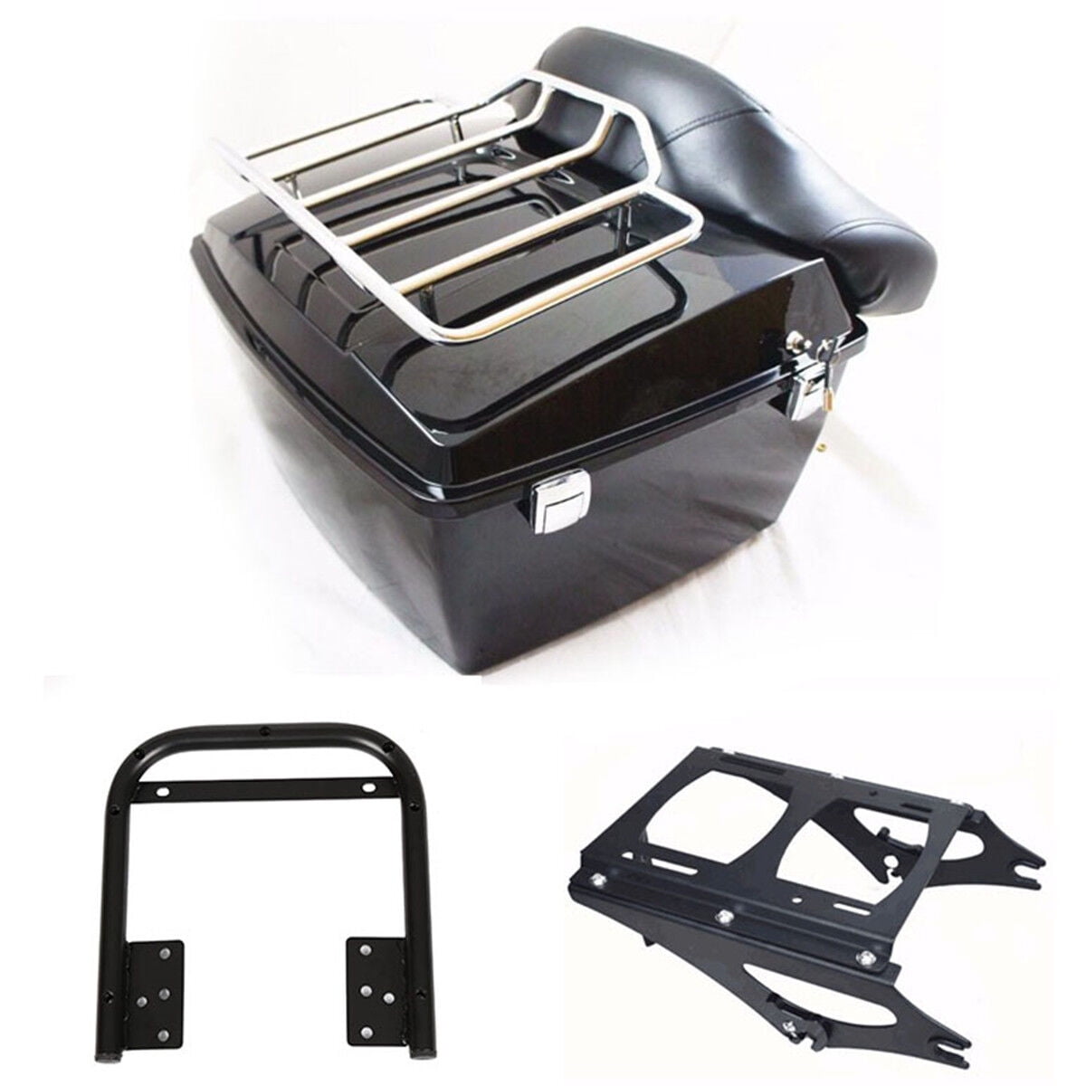 Staffa Portabagagli Nero Per Harley Davidson Touring 97-08 | Supporto Tour Pack Staccabile