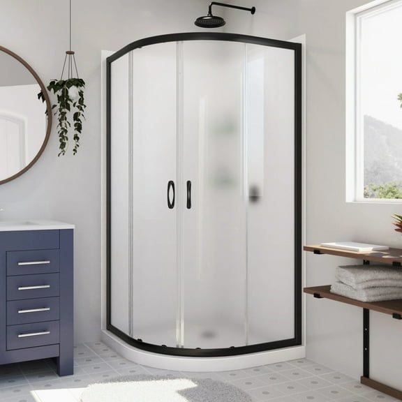 Dreamline DL-6153-09FR Prime 36" Wide X 76 3/4" High Semi Frameless Frosted Glass Sliding