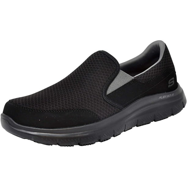 Skechers for Work Men's Flex Advantage Mcallen Service Shoe 9.5 Wide Black/Charcoal