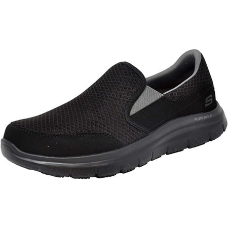 Image of Skechers for Work Men s Flex Advantage Mcallen Food Service Shoe 9.5 Wide Black/Charcoal
