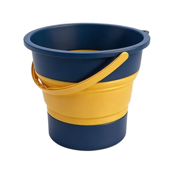 Ikohbadg Portable Foldable Water Bucket, Compact Plastic Outdoor and Travel Bucket for Fishing, Camping, and Beach Use, Lightweight and Space-Saving Design for Easy Storage