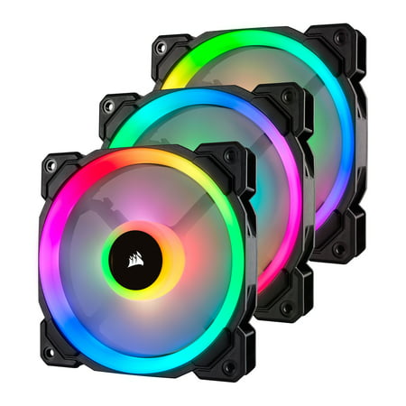 Corsair LL Series LL120 RGB 120mm Dual Light Loop RGB LED PWM Fan 3 Fan Pack with Lighting Node Pro - (Best Rgb Computer Fans)
