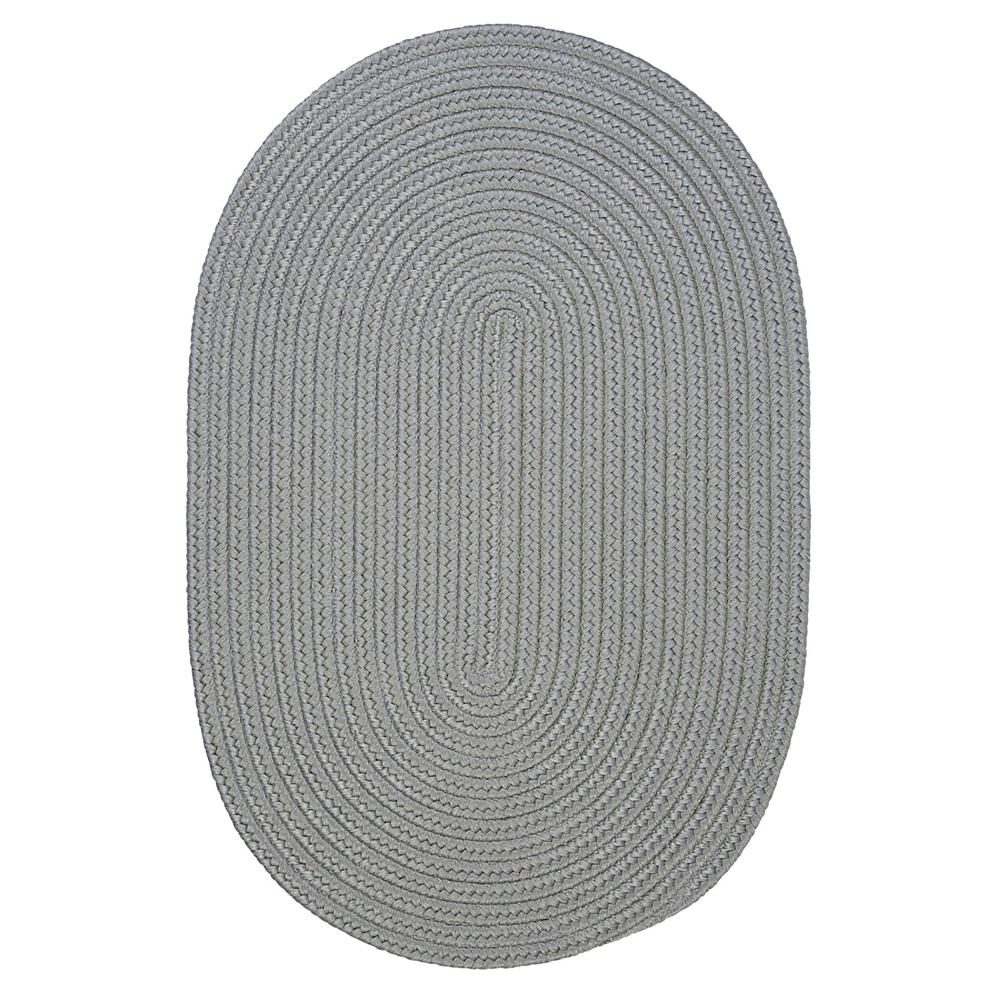 6' x 9' Gray Oval Handmade Braided Area Throw Rug