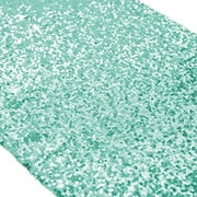 YZEO Light Mint 13x60-Inch Sparkly Sequin Tablerunner