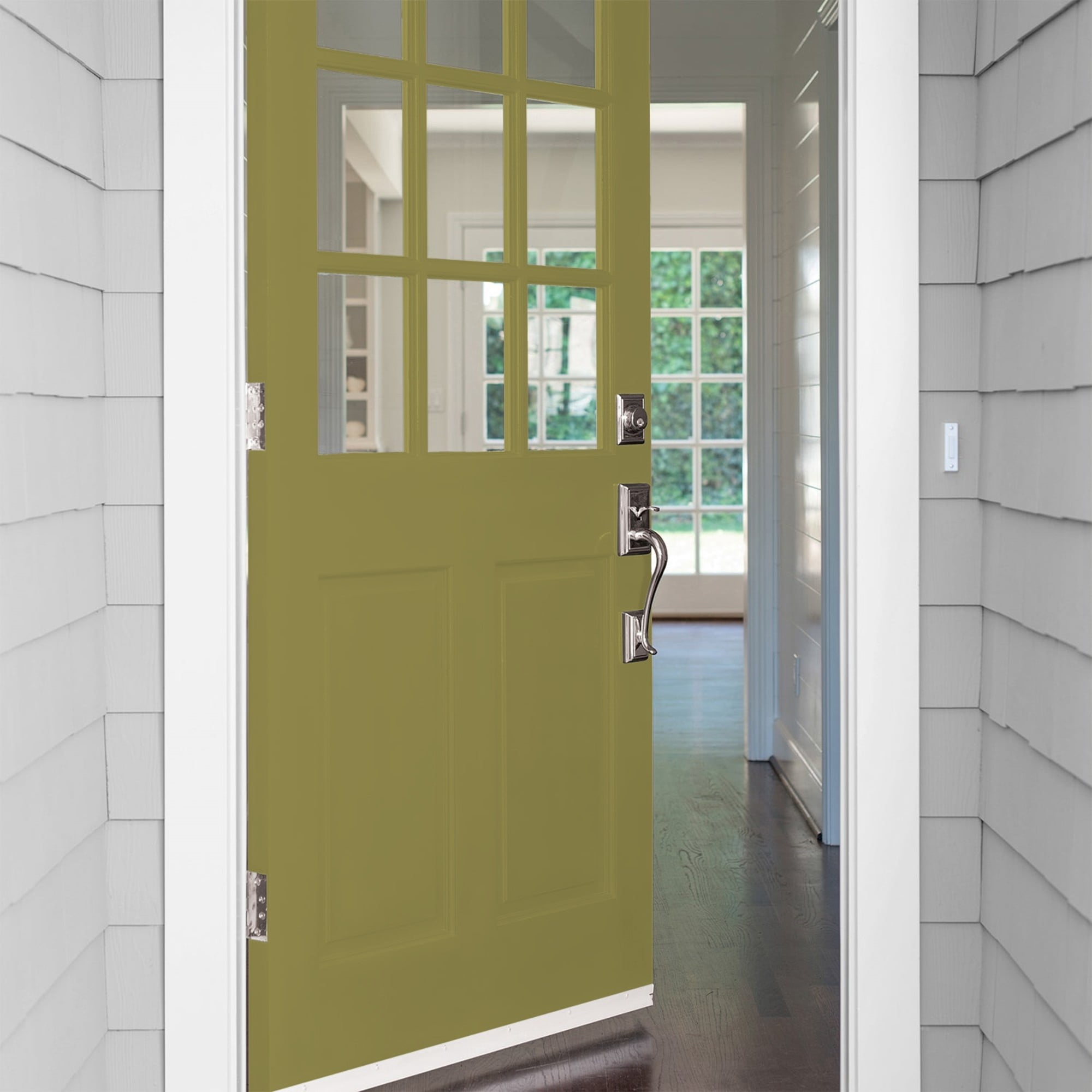 Glidden HEP Frog's Legs / Green Satin Exterior Paint with Primer, 1 Quart