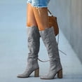 thumbnail image 6 of Fukaraa Women's Fall Boots Knee High Suede Pointed Toe Chunky Heel Slouchy, 6 of 9
