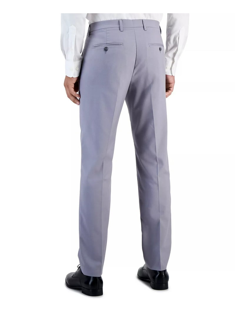 Perry Ellis Portfolio Mens Slim fit Dress Pants 36 30 Grey Solid