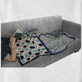 thumbnail image 6 of Orient Soft Flannel Fleece Throw Blanket, Different Ornate Mosaic Patterns Historical Lines Heritage Culture, Cozy Plush for Indoor and Outdoor Use, 50" x 60", Blue Orange White, by Ambesonne, 6 of 6