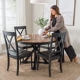 thumbnail image 4 of Bush Furniture West End 45W Round Trestle Dining Table with 4 Cross Back Dining Chairs in Burnished Medium Brown and Black, 4 of 6