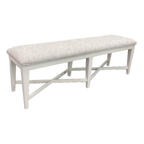 Bowery Hill Traditional Dining 58"H Upholstered Bench in White
