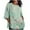 Green, variant on Raeneomay 3/4 Length Sleeve Womens Tops Oversized T Shirts Women's Ladies Fashion Casual Cropped Printing Cotton Loose Shirt Blouse Top