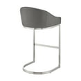 thumbnail image 6 of Benjara Holo 30 Inch Barstool Chair, L Shaped Cantilever Base, Gray Faux Leather, 6 of 6