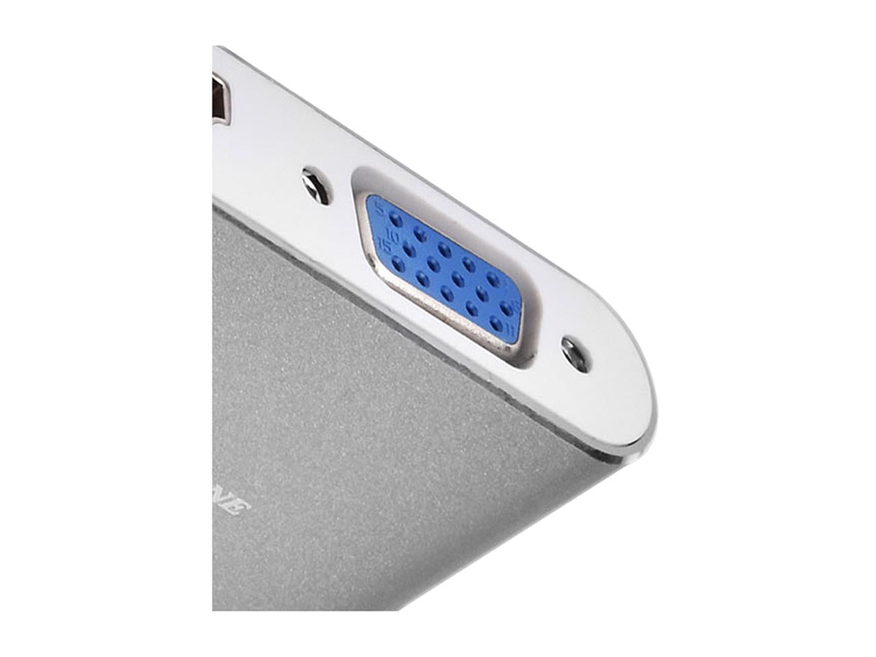 Silverstone SST-EP16 USB Type-C to VGA and HDMI Adapter, HDMI supports 4Kx2K@30Hz, VGA support 1920x1200@120Hz, Dual Screen Display Simultaneously,Charcoal