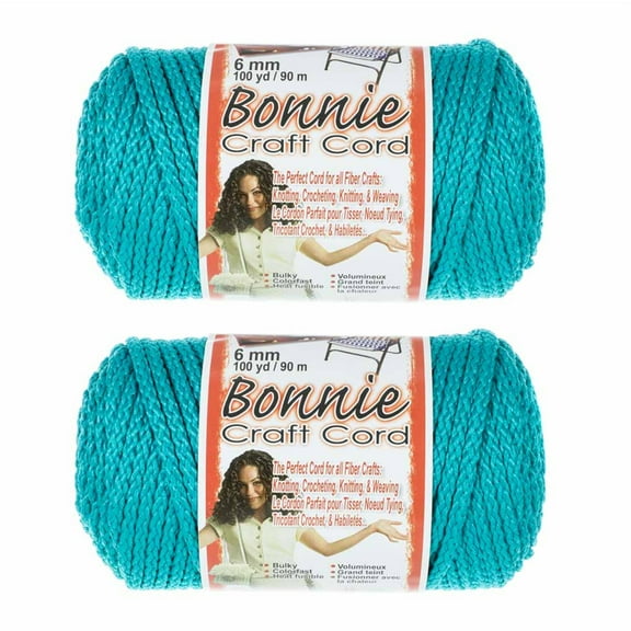 2 Pack Bonnie Macrame Cord - 6mm - 100 yd Lengths - Various Colors