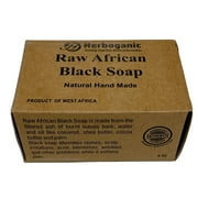 Herboganic Raw African Black Soap 6 Oz, (Pack of 12)
