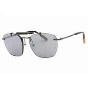 Ermenegildo Zegna Silver Smoke Mirror Navigator Men's Sunglasses EZ0155 09E 59