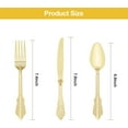 thumbnail image 2 of 75PCS Gold Plastic Silverware for 25 Guests, Heavy Duty Gold Disposable Utensils Sets, Includes 25 Forks, 25 Spoons, 25 Knives, Elegant Cutlery Perfect for Wedding, Party, 2 of 4