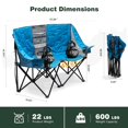 thumbnail image 3 of Silla Plegable Doble SUNNYFEEL AC2404 Camping Reforzada con Portavasos y Organizador, 3 of 5