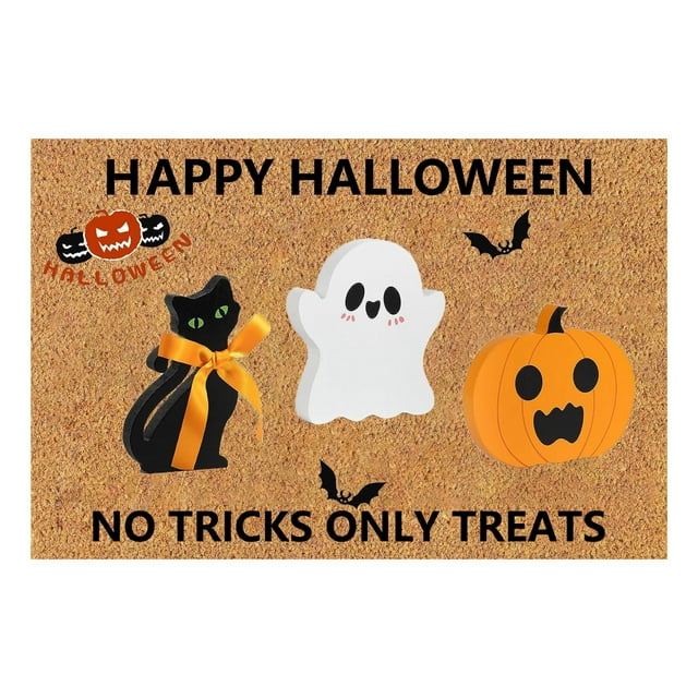 Halloween Door Decorative Rugs Halloween Rugs Slip Absorbent Rugs Bathroom Rugs Pumpkin Floor Mats