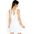 thumbnail image 5 of Women's Sleeveless Ruffle Hem Textured Shift Dress- White,Large, 5 of 7