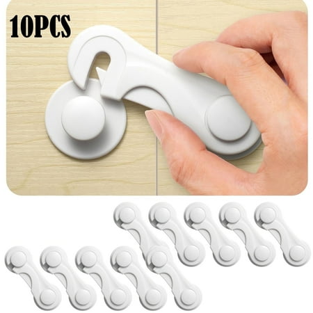 10-Pack Child Proof Locks for Cabinet Doors, Pantry, Closet, Wardrobe, Cupboard, Drawers - 3M - No Drilling - cabinet locks baby proofing