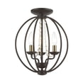 thumbnail image 4 of 40913-07 Livex Lighting Arabella - 3 Light Globe Convertible Mini Chandelier In Shabby Chic Style-15.5 Inches Tall and 12 Inches Wide-Bronze/Antique, 4 of 13