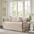 thumbnail image 2 of Pemberly Row Ensemble de Housses de Lit de Jour Contemporaines en Polyester Microfibre Rose, 2 of 13