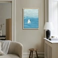 thumbnail image 2 of Nawypu  Framed Canvas Print Wall Art Shark Fin Above The Ocean Surface Coastal Wilderness Illustrations Modern Art Tropical Scenic Colorful Ultra for Living Room, Bedroom, Office, 2 of 4