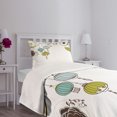 thumbnail image 3 of Ambesonne Oriental Quilted Bedspread Set 2 Pcs, Abstract New Year China, Twin Size, Apple Green and Sky Blue, 3 of 5