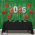thumbnail image 4 of PMU 12 Pc Set Graduation Decorations | Number Balloons 2026 Ruby Red with Green Curtain Backdrop and Star Mylar | 2026 Graduation Party Decorations | Graduation Party Supplies, 4 of 6