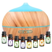 Anysun Essential Oil Diffuser Aromatherapy,500ML Color Change LED Cool Mist Air Humidifier - Wood Grain
