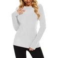 thumbnail image 3 of TARIENDY Long Sleeve Tshirt Womens Thermal Undershirts Solid Color Crewneck Base Layer Shirts Soft Warm Fall Winter Tops White XL, 3 of 10