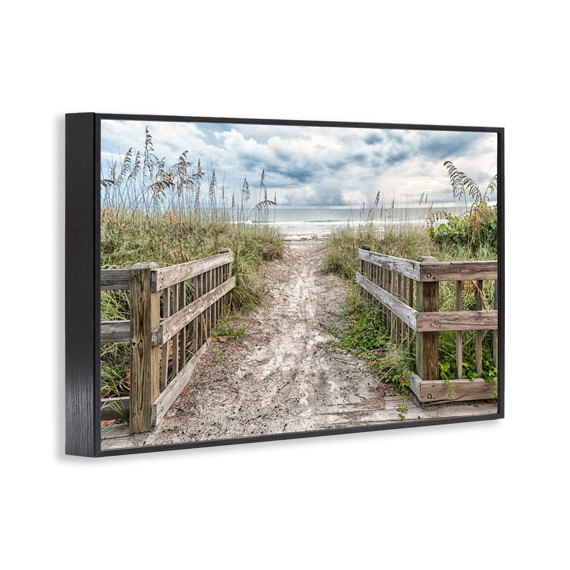 Stupell Industries Beach Entrance Fence Black Framed Giclee Art, design by Mary Lou Johnson