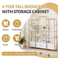 thumbnail image 6 of Harper & Bright Designs 4 Tiers Gold Office Bookcase Corner Cube Bookshelf Metal Frame Display Shelf Storage Cabinet, 6 of 12