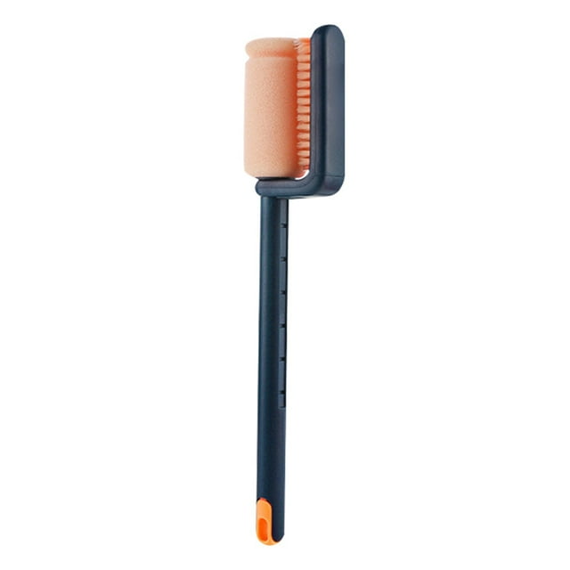 TIELUTT Brosse de Nettoyage à Long Manche pour Tasse, Position Réglable, Brosse de Nettoyage pour Tasse, Mur Intérieur et Extérieur, Double Main, Plateau à Serviettes, Éponges à Récurer, Cuisinière et Gril, Ensemble de Tampons à Récurer en Acier Inoxydable, Lave-Vaisselle
