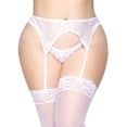 thumbnail image 3 of White Lace Garter Belt and Thong 8888QLEG_W White, 3 of 4