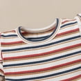 thumbnail image 6 of IROINNID Toddler Girl's Stripe Printed Tops Ruffle Shorts Headbands 3PCS Outfits, 6 of 9