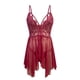 thumbnail image 2 of Gibobby Lenceria para mujer sexy Día de San Valentín Camisón de encaje con tirantes para mujer, lencería fina y sexy con temperamento(Vino, XXL), 2 of 5