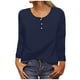 thumbnail image 1 of ICHUANYI Clearance Women's Fashion Loose T-shirt Long Sleeves Blouse Round Neck Casual Tops(Navy, S) ICHUANYI WER2023081112258, 1 of 4