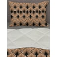 thumbnail image 3 of Retro Comforter & Sham Bedding Set, Abstract Leaf Feather Shaped Curved Lines Vintage Swirly Stripes Damask Design, 3 pcs Duvet Set Microfiber Filling Quilt, 5 Sizes, Peach and Black, by Ambesonne, 3 of 4