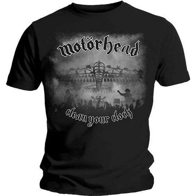 Motorhead - Camiseta Clean Your Clock Estampado en Espalda para Adultos Unisex (Negro)