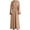 1-Khaki, variant on Islamic Dubai Prayer Dresses for Women Solid Long Sleeve Dress with Belt Casual Fashion Loose Fit Muslim Abaya Dress