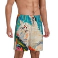 thumbnail image 6 of Mens Pajama Shorts, Playful Floral Cat Sleep Shorts Men Pajama Bottoms Lounge PJ Shorts with Pockets, 6 of 6