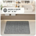 thumbnail image 2 of PABUBE Non Slip Bathroom Rugs, Ultra Thin Bath Mats for Bathroom Floor Fit Under Door, Super Absorbent Bath Rug with Rubber Backing, Non Shedding, Washable Bathroom Mat Shower Mat 24"x36", Gray, 2 of 9