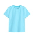 thumbnail image 1 of T-shirts de Base pour Enfants Garçons Filles Unis Col Rond Manches Courtes Hauts Décontractés, 1 of 4